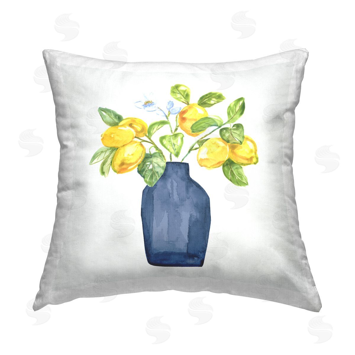 Nan Lemon Tree Planter Printed Plush Polyester Throw Pillow