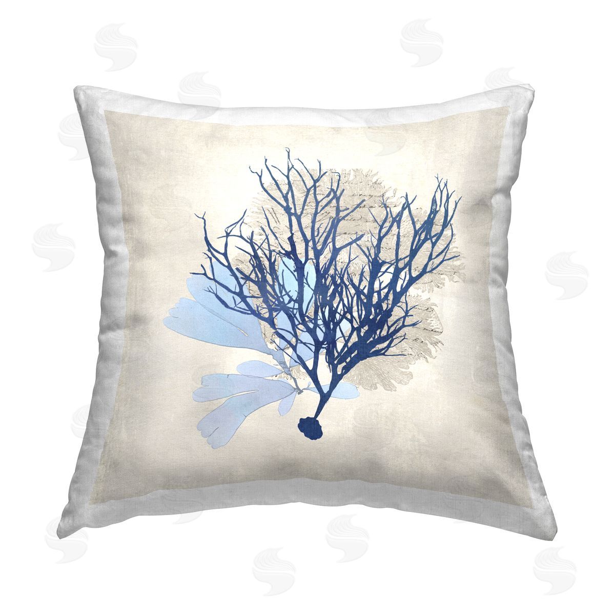 Susan Arnot Modern Coral Branch Printed Plush Polyester Throw Pillow