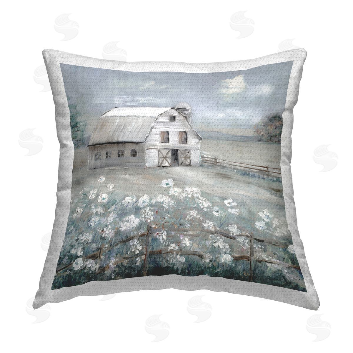 Sally Swatland Traditional Barn & Meadow Outdoor Quick-Dry Polyester Printed Throw Pillow