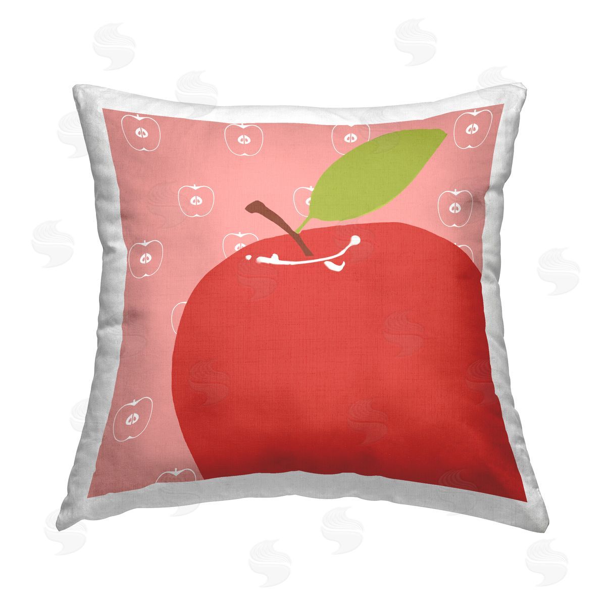 Daniela Santiago Bright Apple Fruit Printed Plush Polyester Throw Pillow