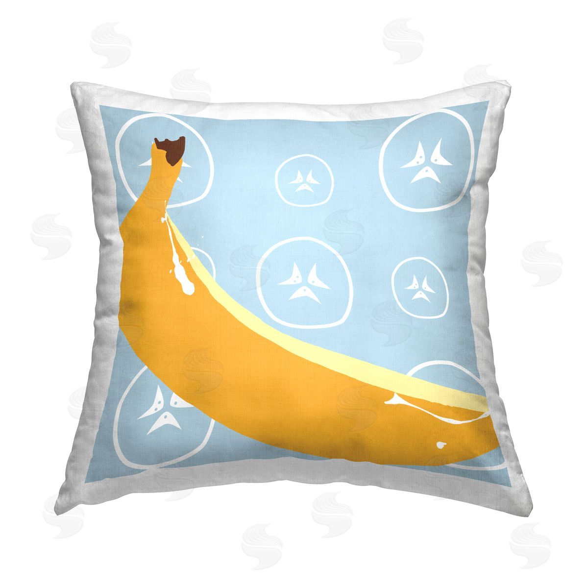Daniela Santiago Bright Banana Fruit Printed Plush Polyester Throw Pillow