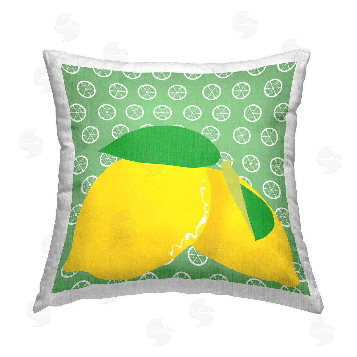 Daniela Santiago Bright Lemon Fruit Printed Plush Polyester Throw Pillow