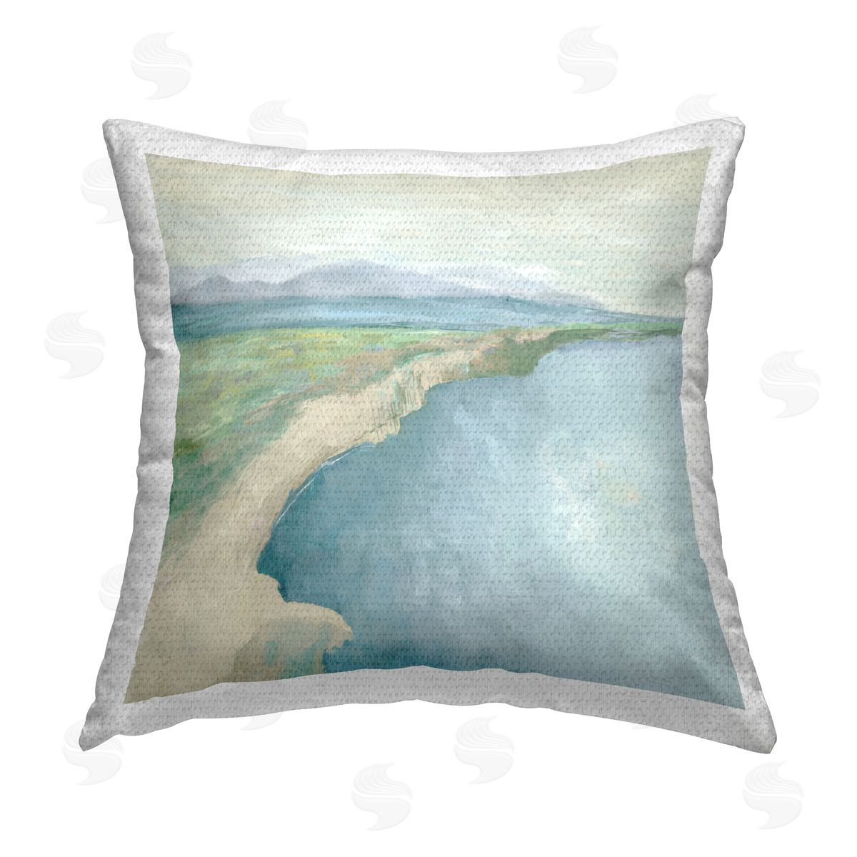 Jacob Q Curving Shoreline Landscape Outdoor Quick-Dry Polyester Printed Throw Pillow