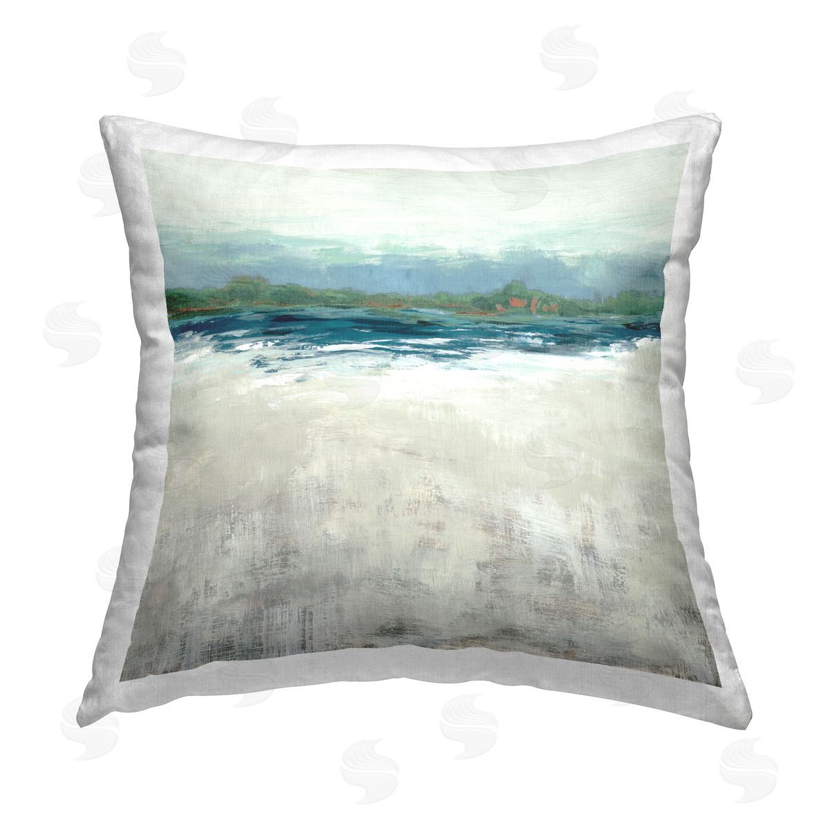 Jacob Q Abstract Gradient Seascape Printed Plush Polyester Throw Pillow