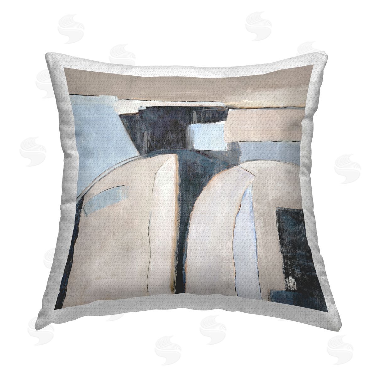 Jacob Q Southwestern Beige & Grey Outdoor Quick-Dry Polyester Printed Throw Pillow