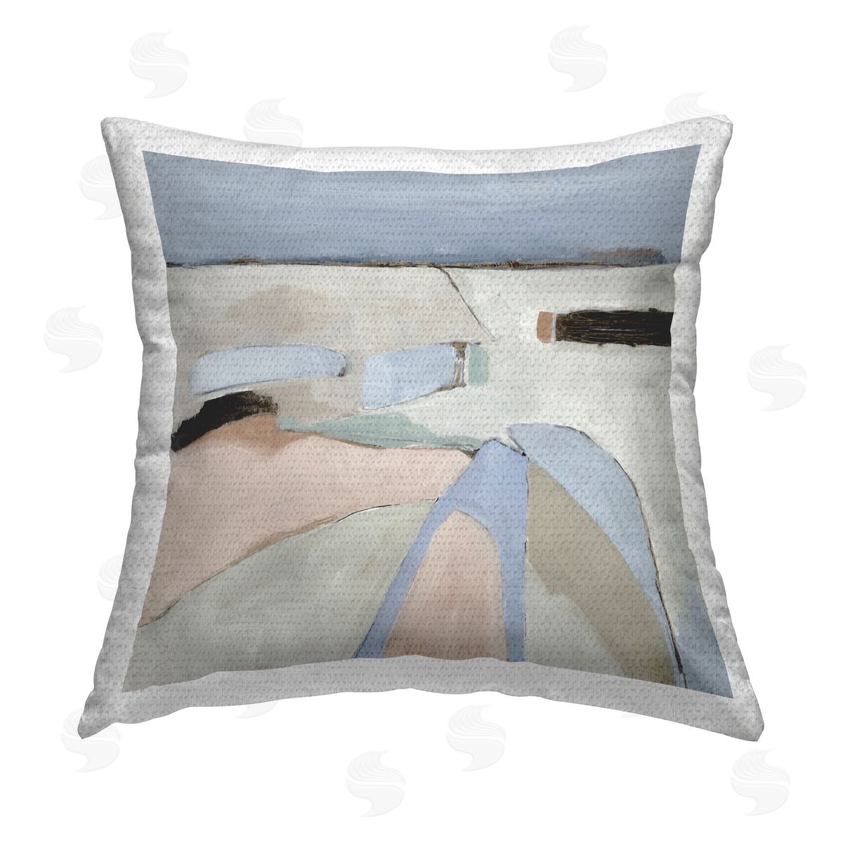 Jacob Q Organic Neutral Landscape Outdoor Quick-Dry Polyester Printed Throw Pillow