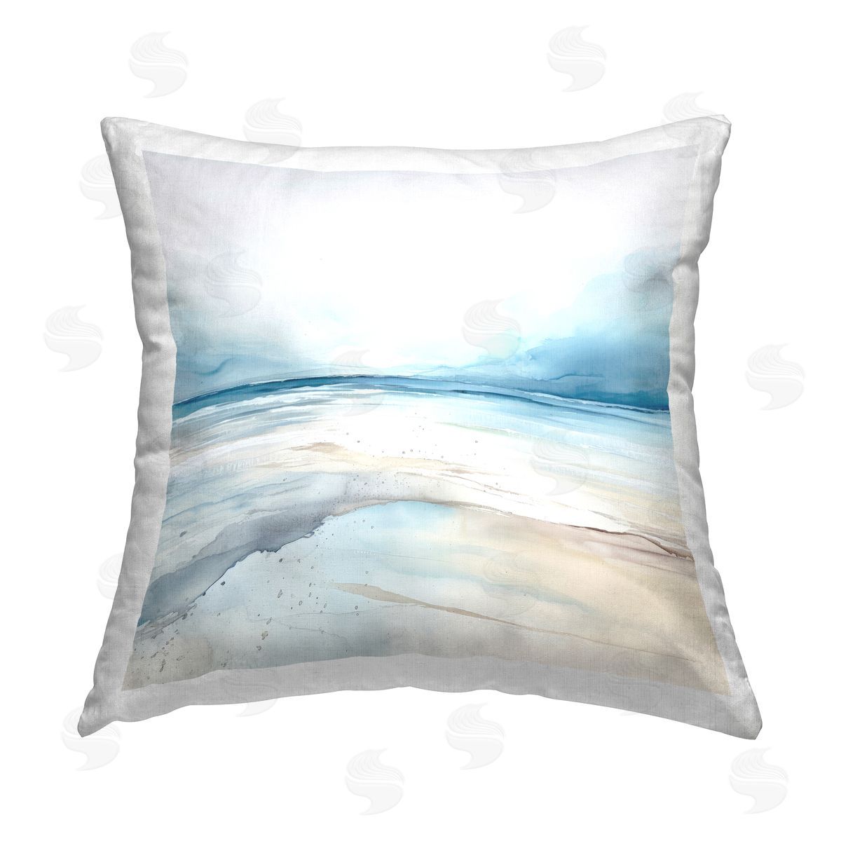 Irena Orlov Nautical Scenery Abstract Printed Plush Polyester Throw Pillow