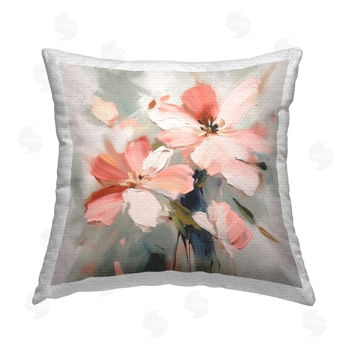 Irena Orlov Charming Pink Blossoms Outdoor Quick-Dry Polyester Printed Throw Pillow
