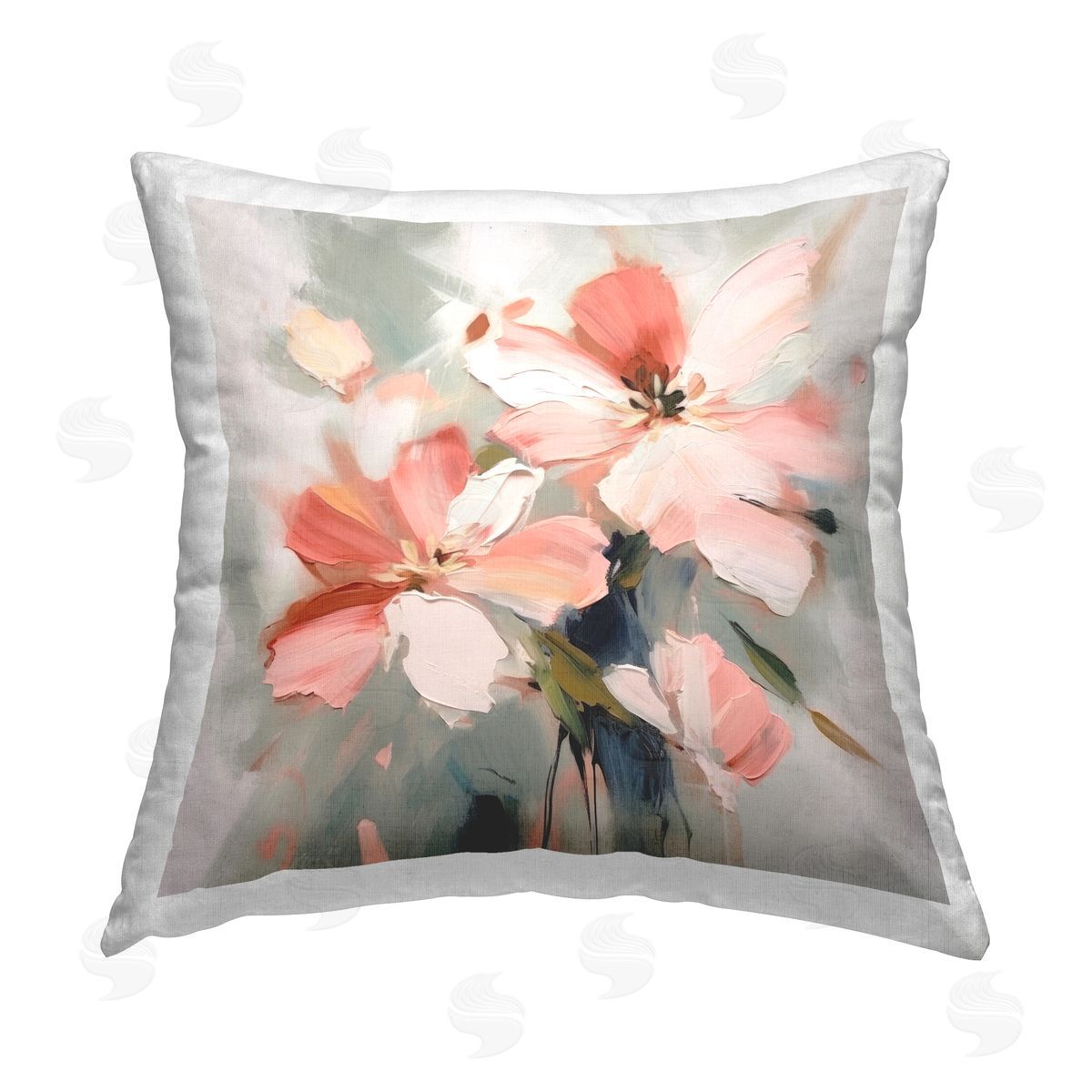 Irena Orlov Charming Pink Blossoms Printed Plush Polyester Throw Pillow