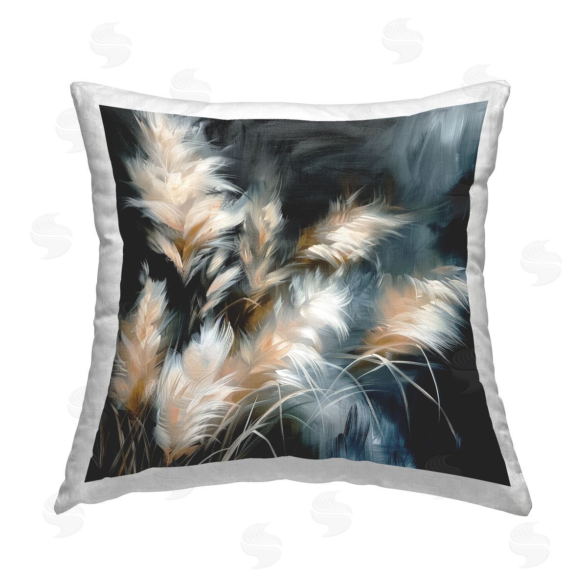 Raymond Powers Feathery Windblown Wheat Printed Plush Polyester Throw Pillow
