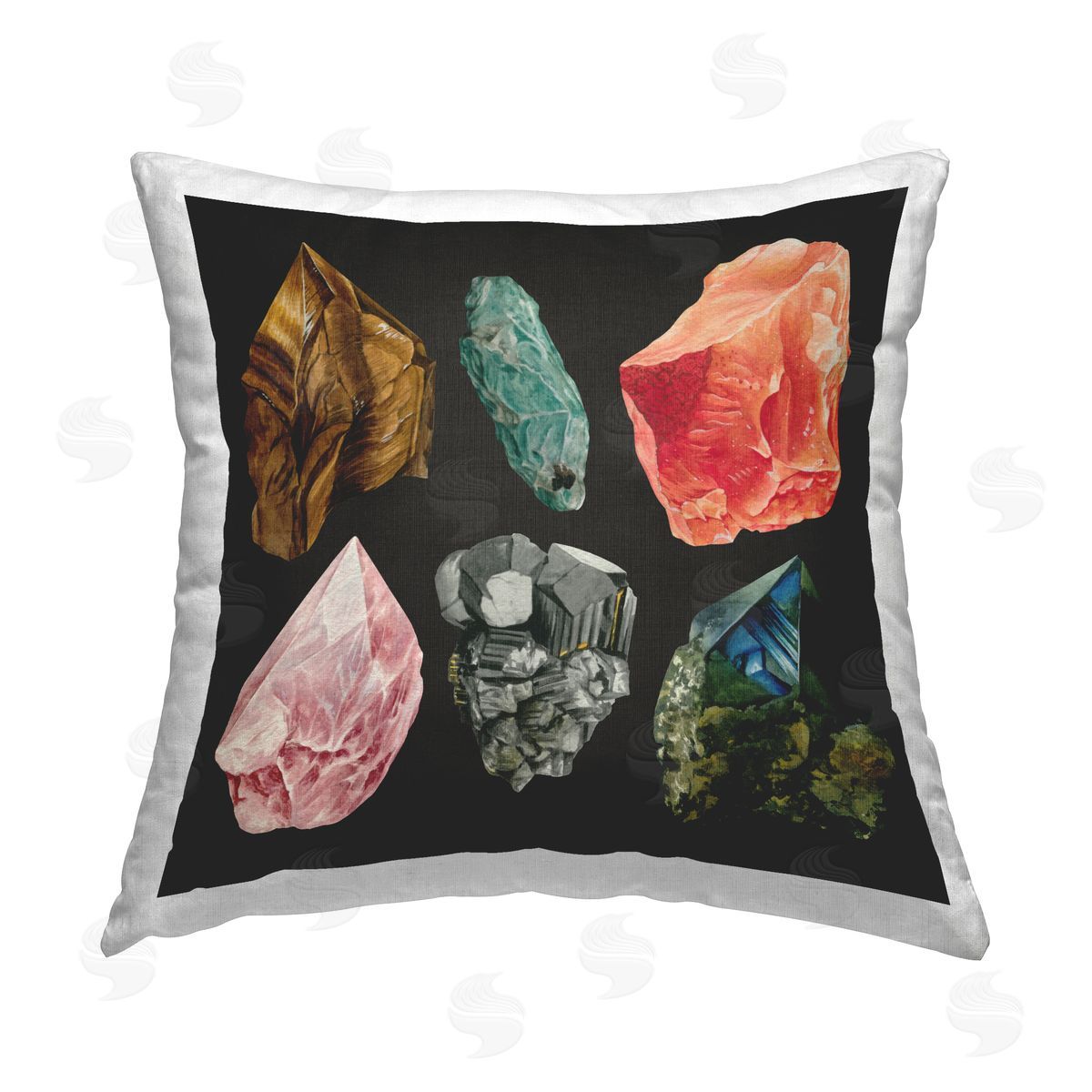 Grace Popp Natural Crystal Gems Printed Plush Polyester Throw Pillow