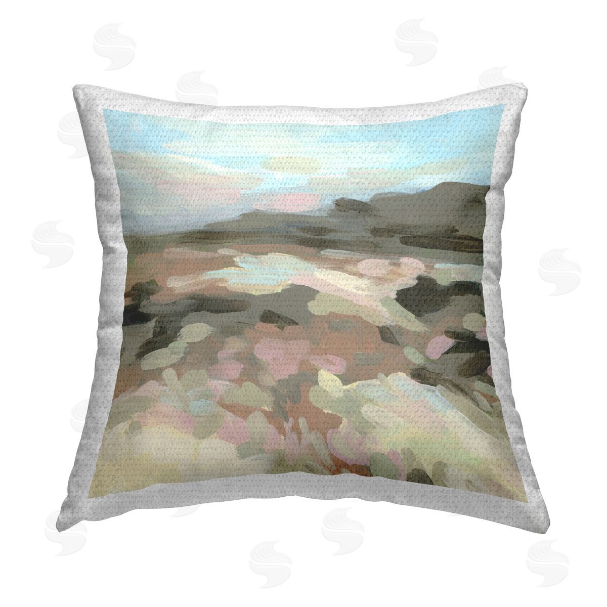 June Erica Vess Modern Brushed Landscape Outdoor Quick-Dry Polyester Printed Throw Pillow