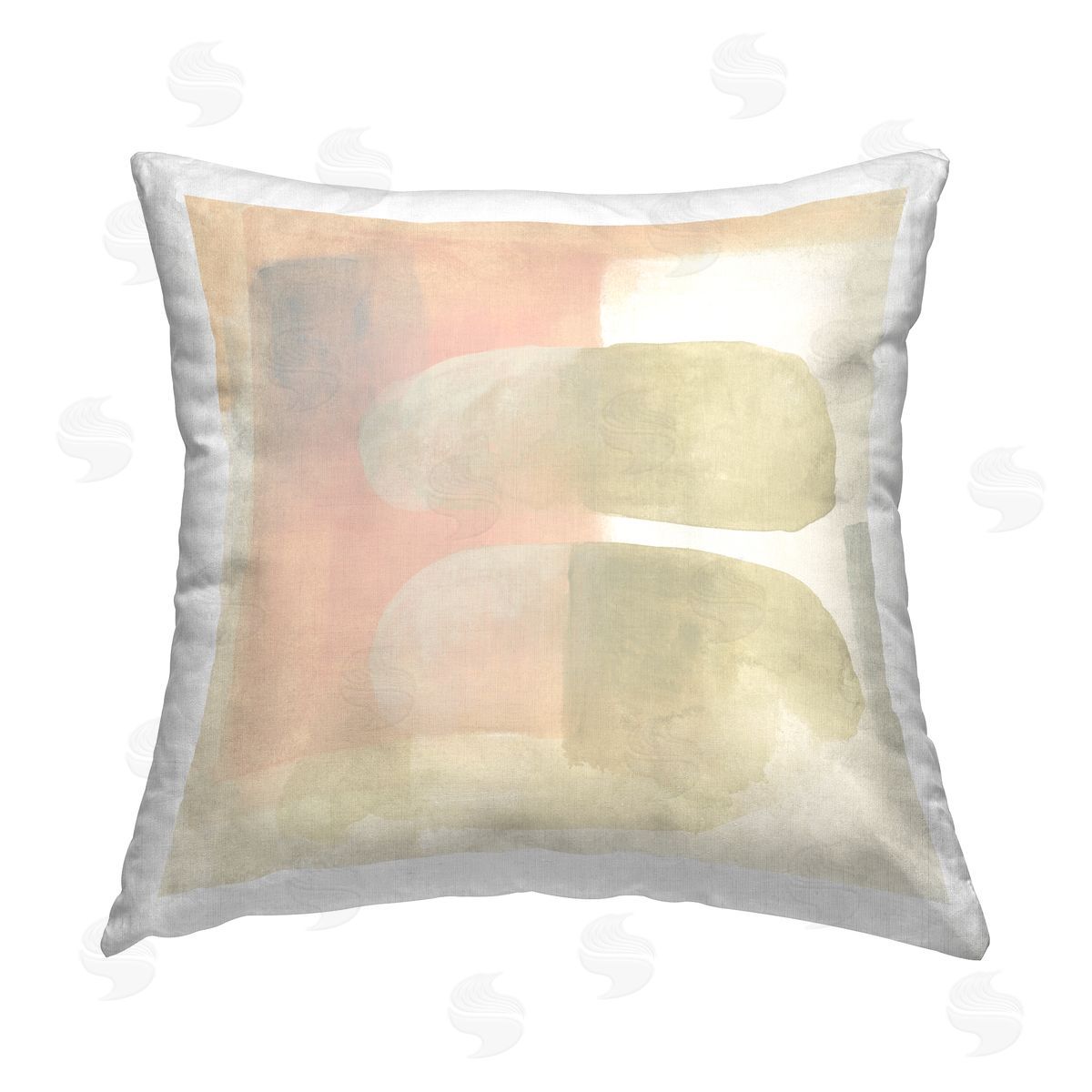 June Erica Vess Two Oval Shapes Printed Plush Polyester Throw Pillow