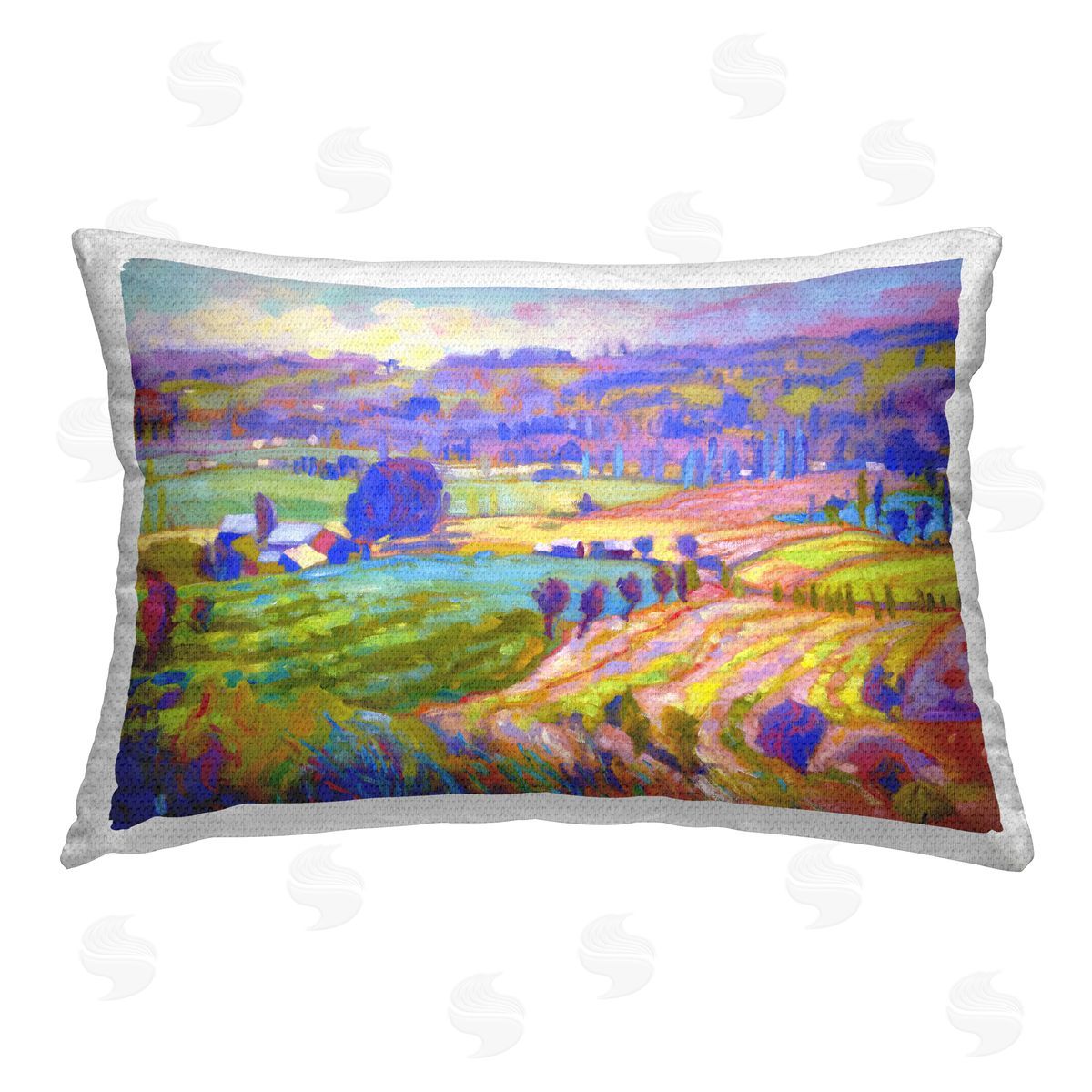 Dorothy Fagan Classic Farm Purple Accents Outdoor Quick-Dry Polyester Printed Throw Pillow