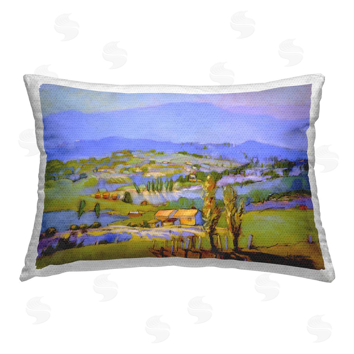 Dorothy Fagan Classic Countryside Mountains Outdoor Quick-Dry Polyester Printed Throw Pillow