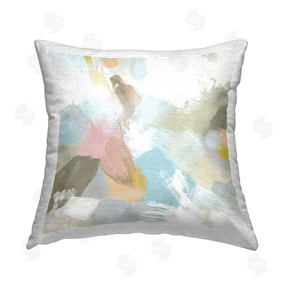 June Erica Vess Pastel Streaks on White Outdoor Quick-Dry Polyester Printed Throw Pillow