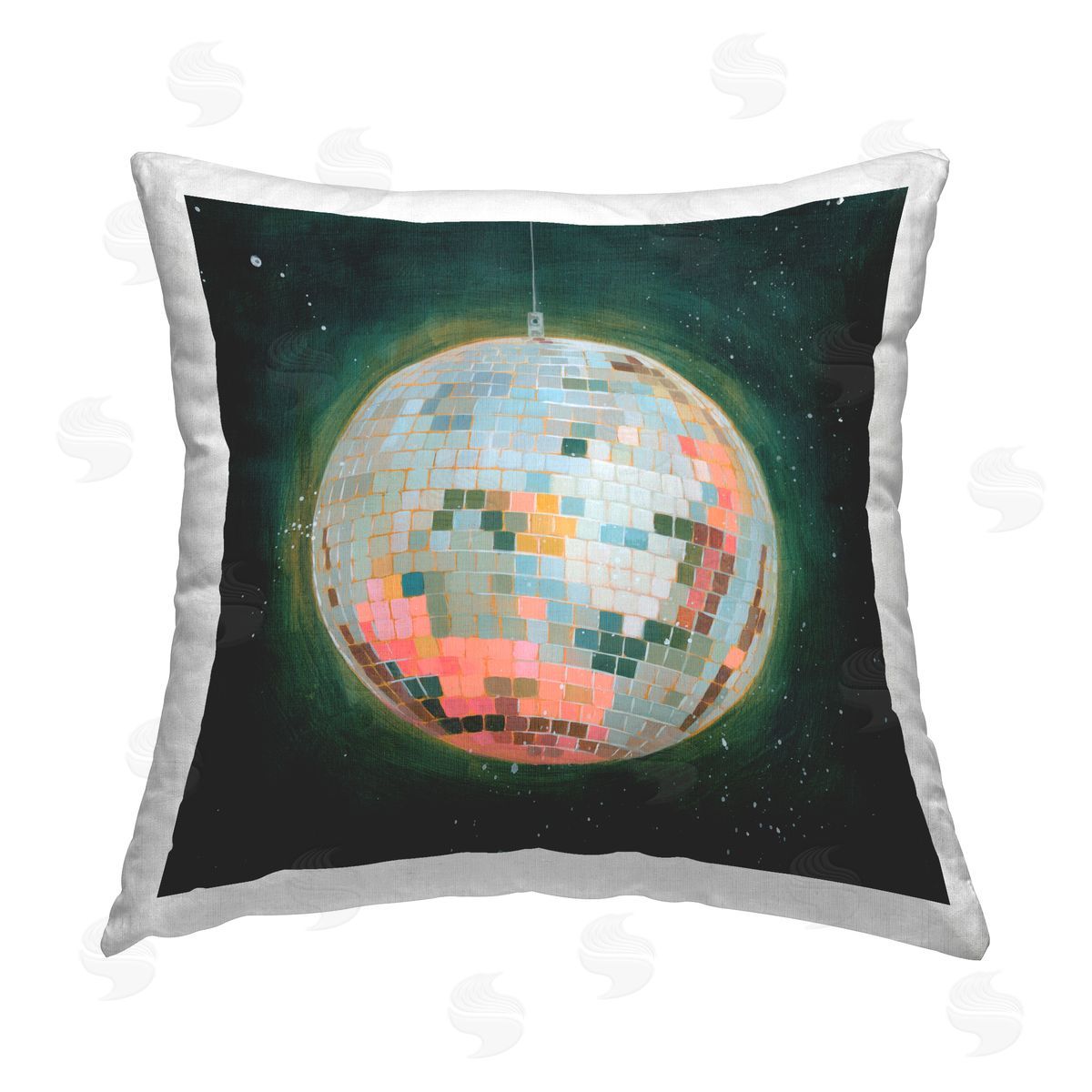 Grace Popp Pastel Disco Ball Printed Plush Polyester Throw Pillow
