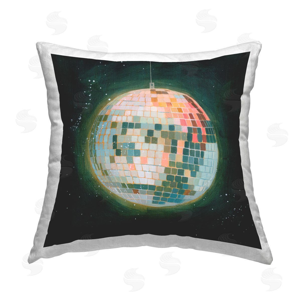 Grace Popp Disco Ball in Space Printed Plush Polyester Throw Pillow