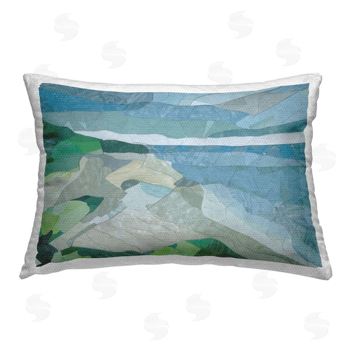 Coco Good Ocean Overlook Abstraction Outdoor Quick-Dry Polyester Printed Throw Pillow