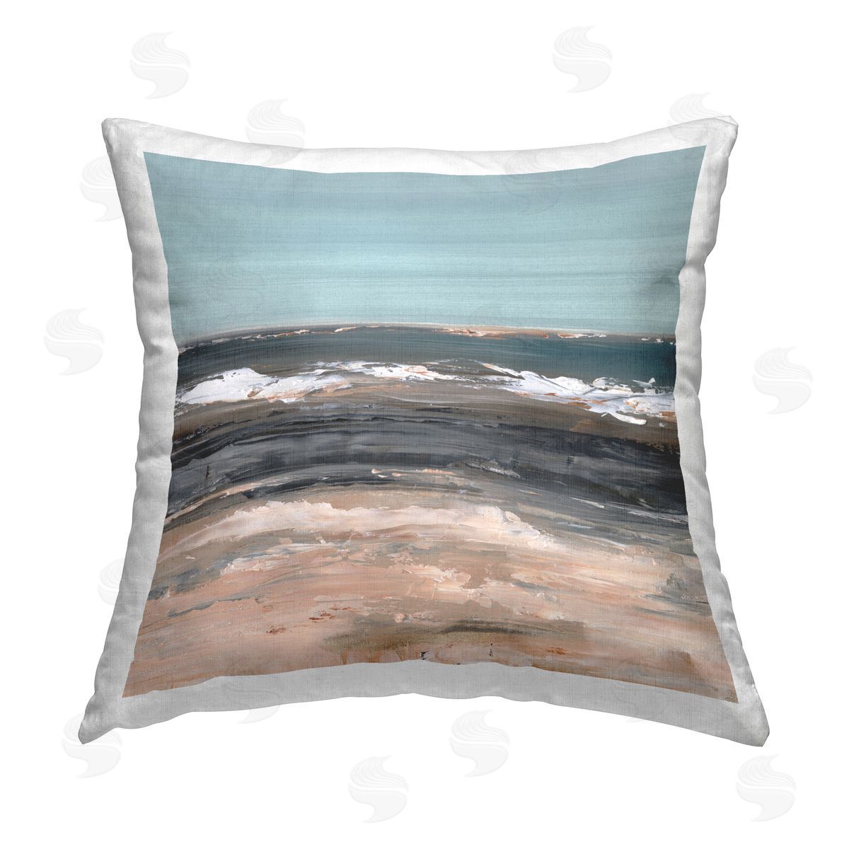 Ethan Harper Gloomy Traditional Beach Printed Plush Polyester Throw Pillow