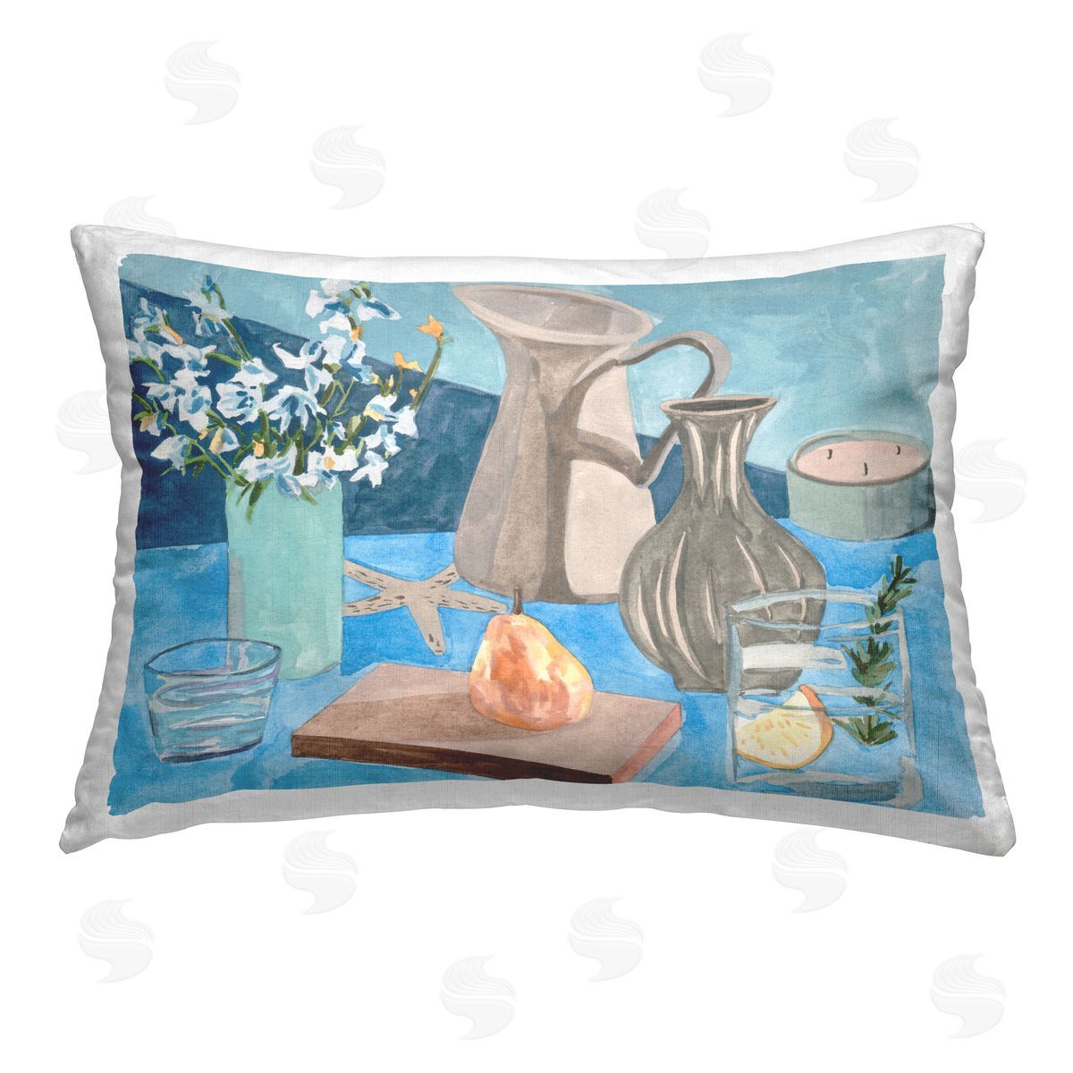 Melissa Wang Still Life with Vases Printed Plush Polyester Throw Pillow