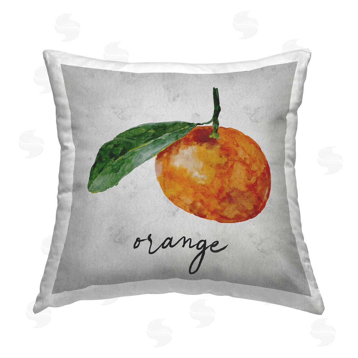 Regina Moore Vintage Orange with Leaf Printed Plush Polyester Throw Pillow
