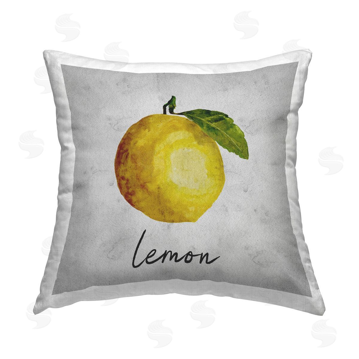 Regina Moore Kitchen Lemon with Leaf Printed Plush Polyester Throw Pillow