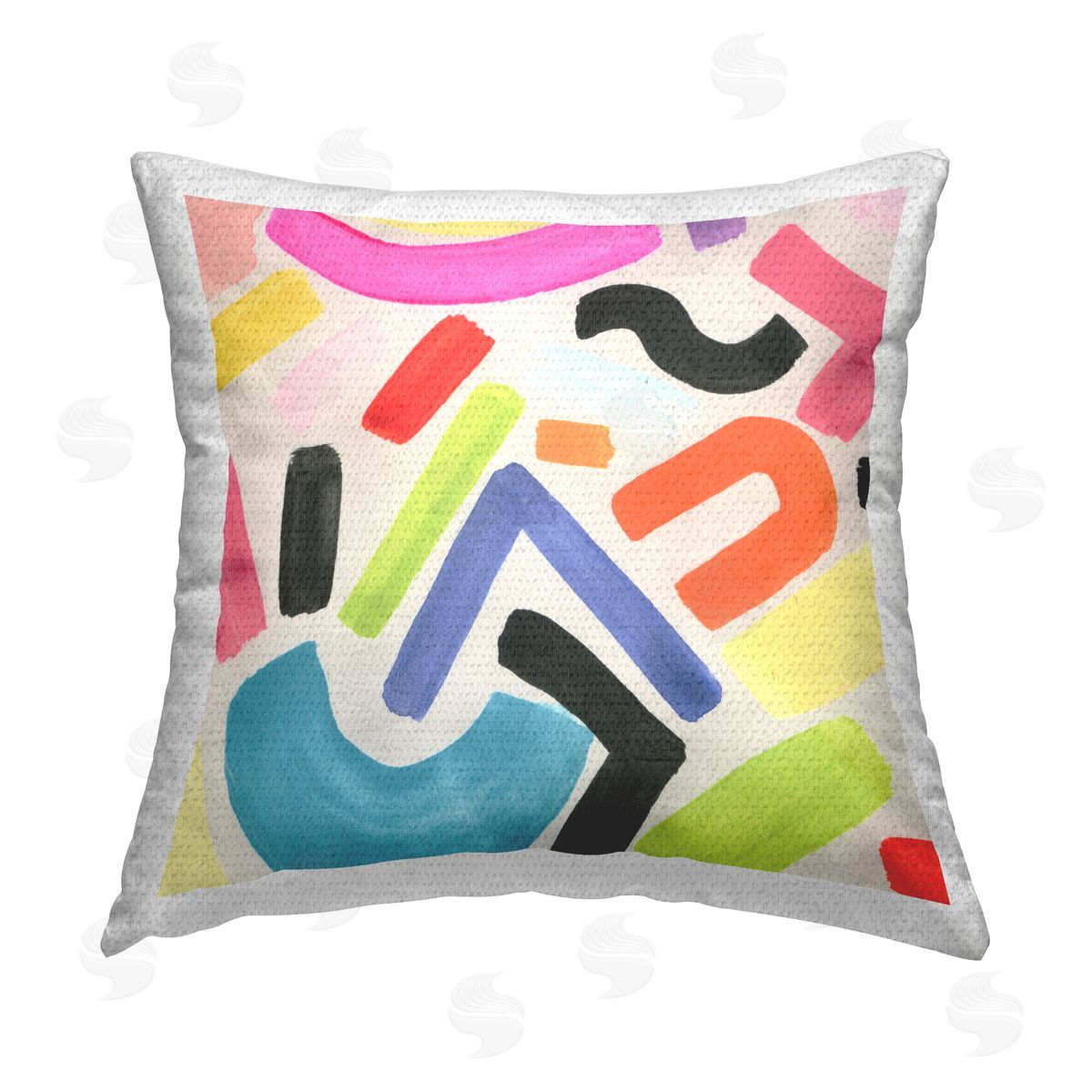 June Erica Vess Modern Squiggle Shapes Outdoor Quick-Dry Polyester Printed Throw Pillow