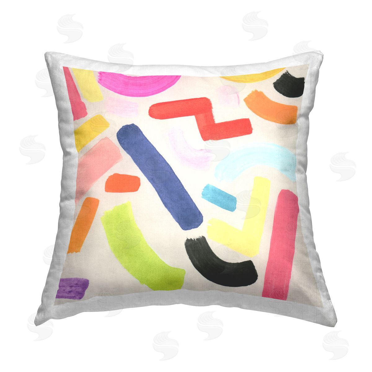 June Erica Vess Scattered Retro Shapes Printed Plush Polyester Throw Pillow
