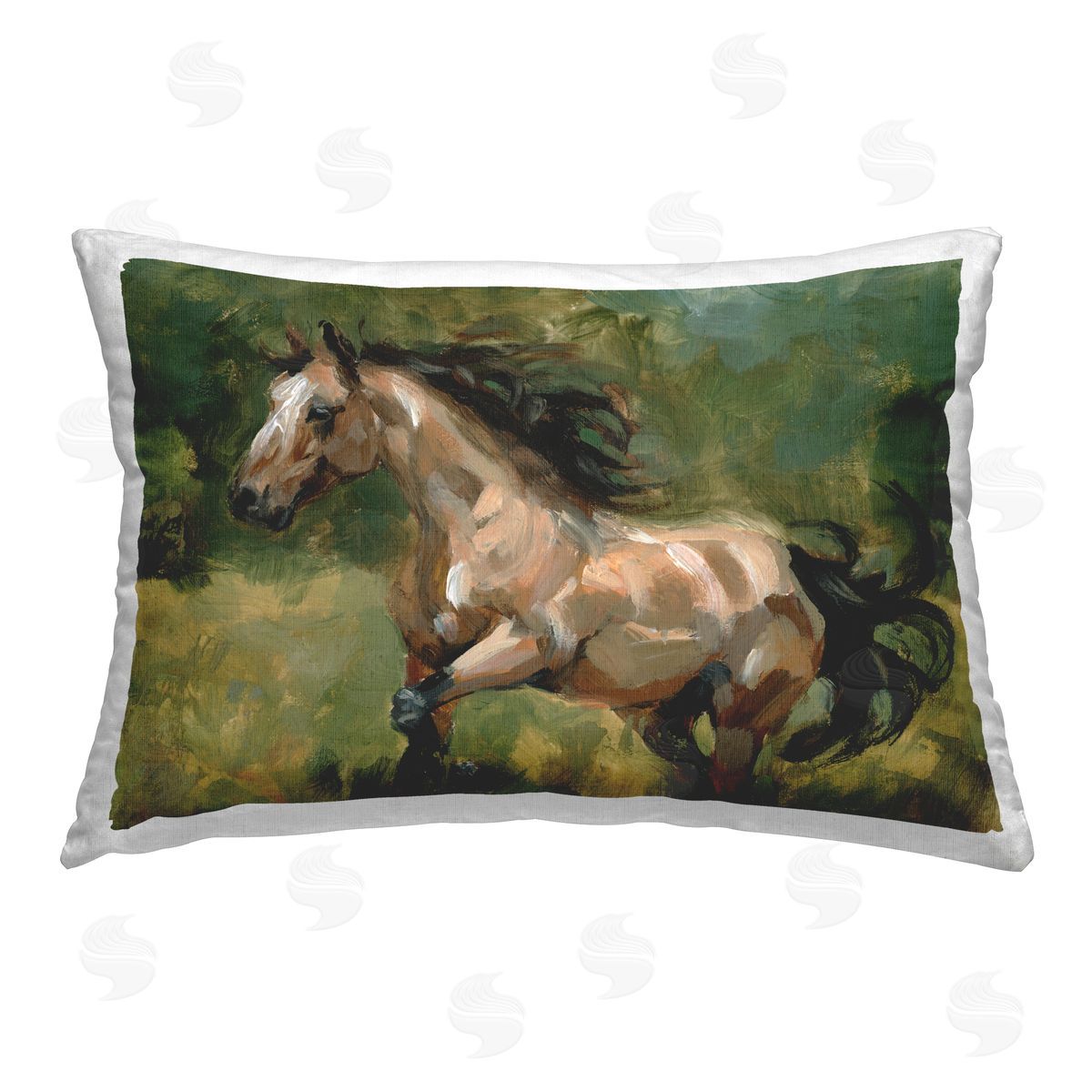 Victoria Barnes Brown Mare Painting Printed Plush Polyester Throw Pillow