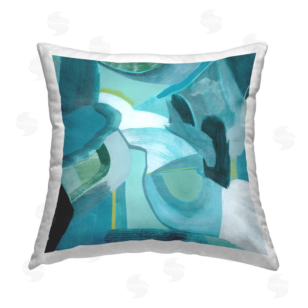 Grace Popp Dynamic Cascading Shapes Printed Plush Polyester Throw Pillow