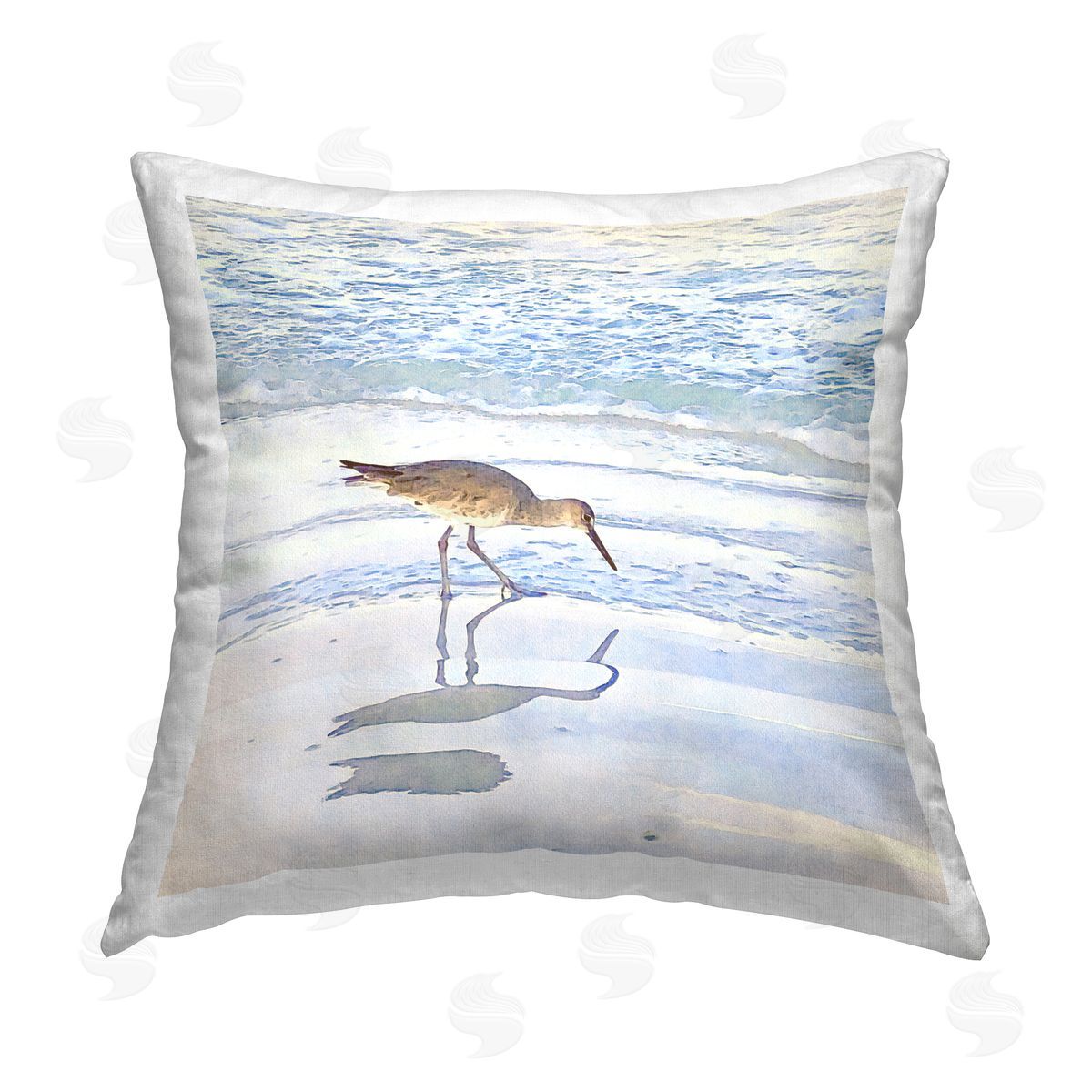 Christine Zalewski Sandpiper Reflecting on Shore Printed Plush Polyester Throw Pillow