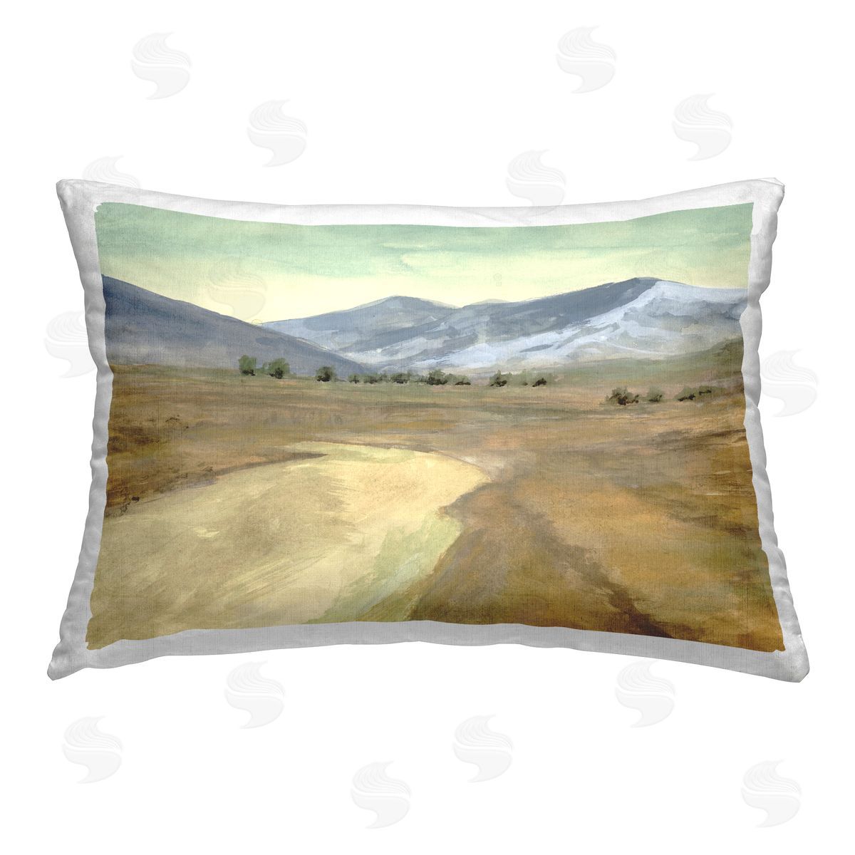 Michael Willett Distant Desert Mountains Printed Plush Polyester Throw Pillow