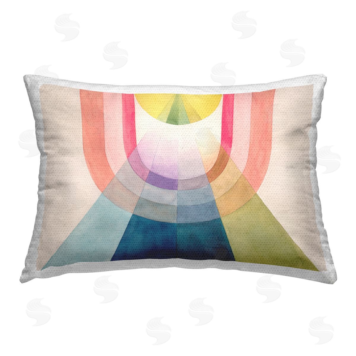Grace Popp Abstract Arches & Rays Outdoor Quick-Dry Polyester Printed Throw Pillow