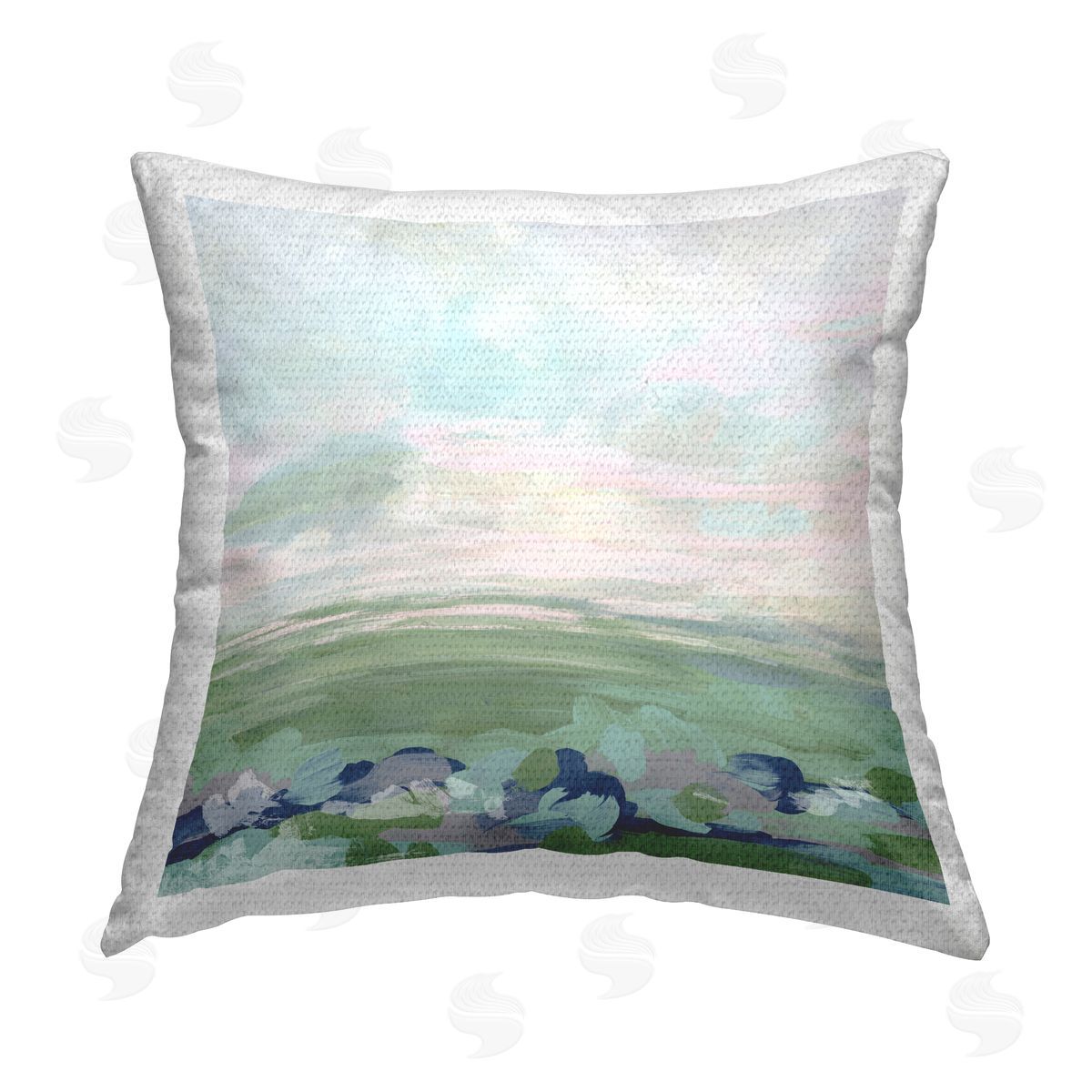June Erica Vess Grassland Sky Gradient Outdoor Quick-Dry Polyester Printed Throw Pillow