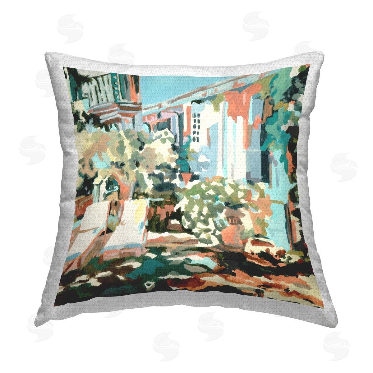 Melissa Wang City Street Abstraction Outdoor Quick-Dry Polyester Printed Throw Pillow