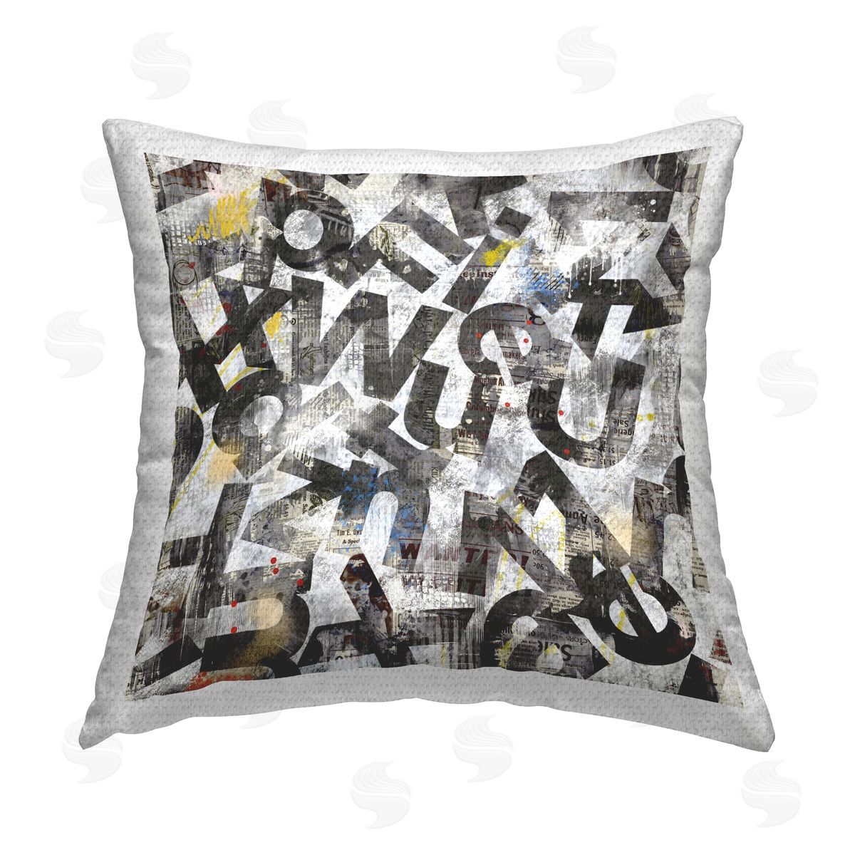 Laura Gibson Mixed Letters Abstraction Outdoor Quick-Dry Polyester Printed Throw Pillow