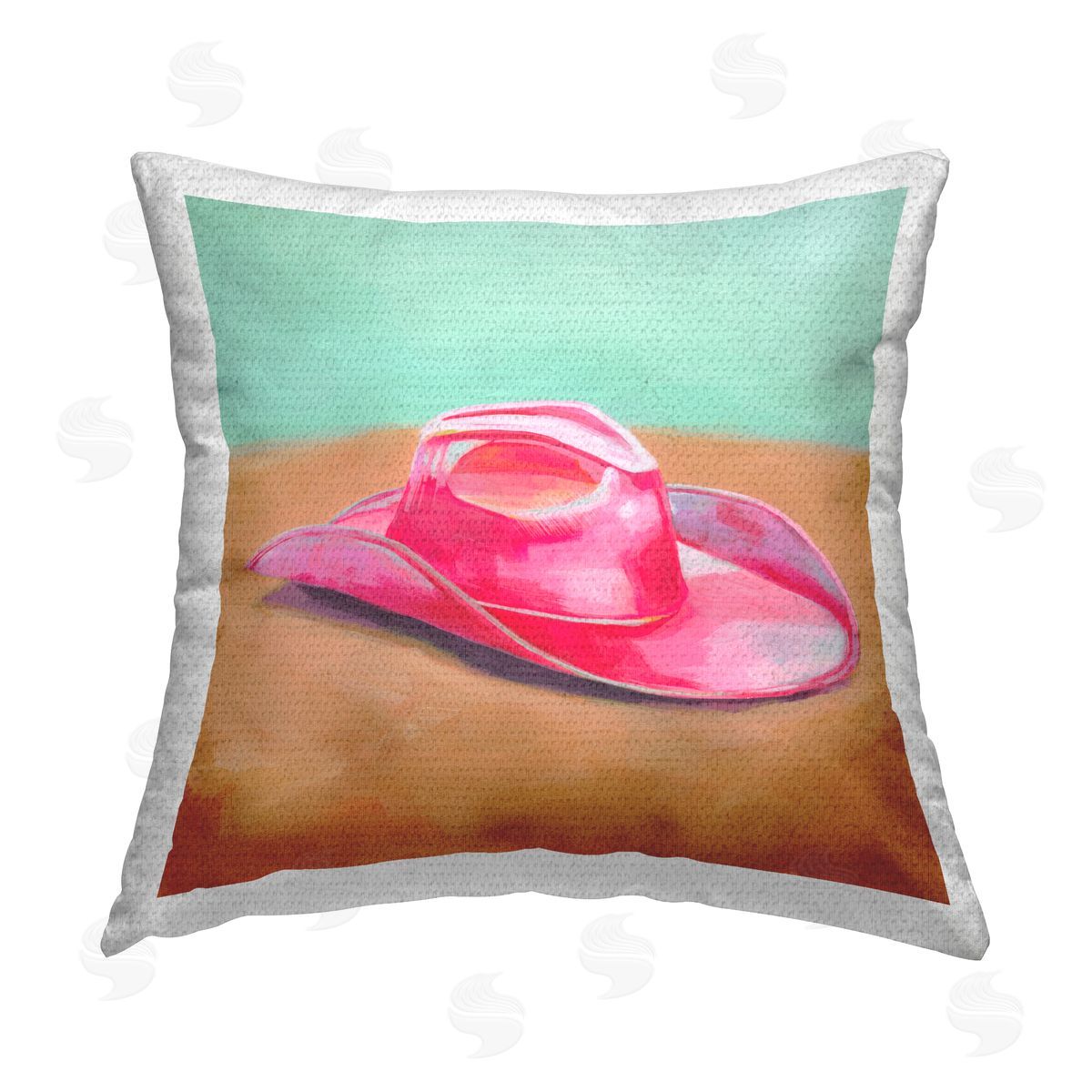 Grace Popp Pink Cowgirl Hat Outdoor Quick-Dry Polyester Printed Throw Pillow