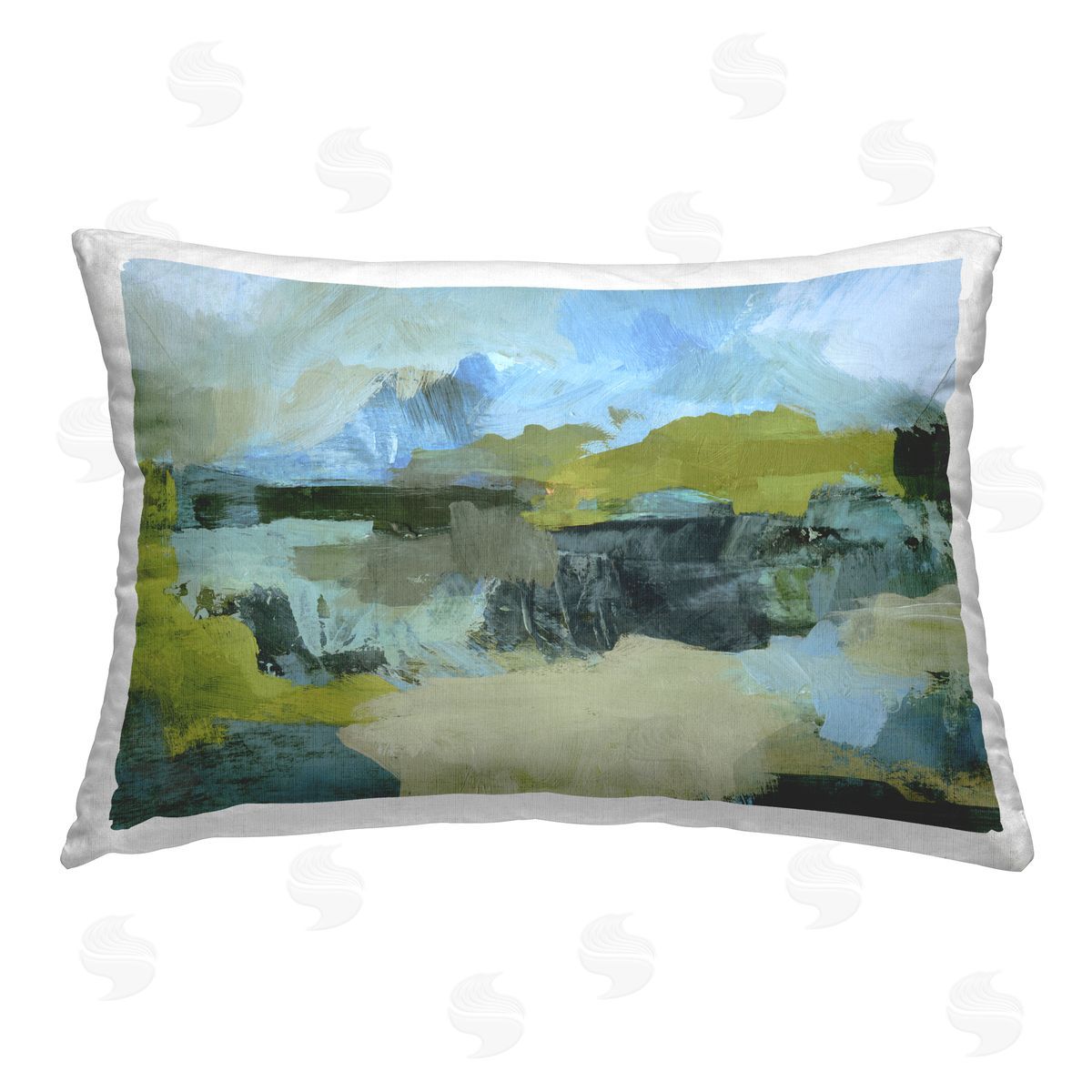 Victoria Barnes Expressive Landscape Abstract Printed Plush Polyester Throw Pillow