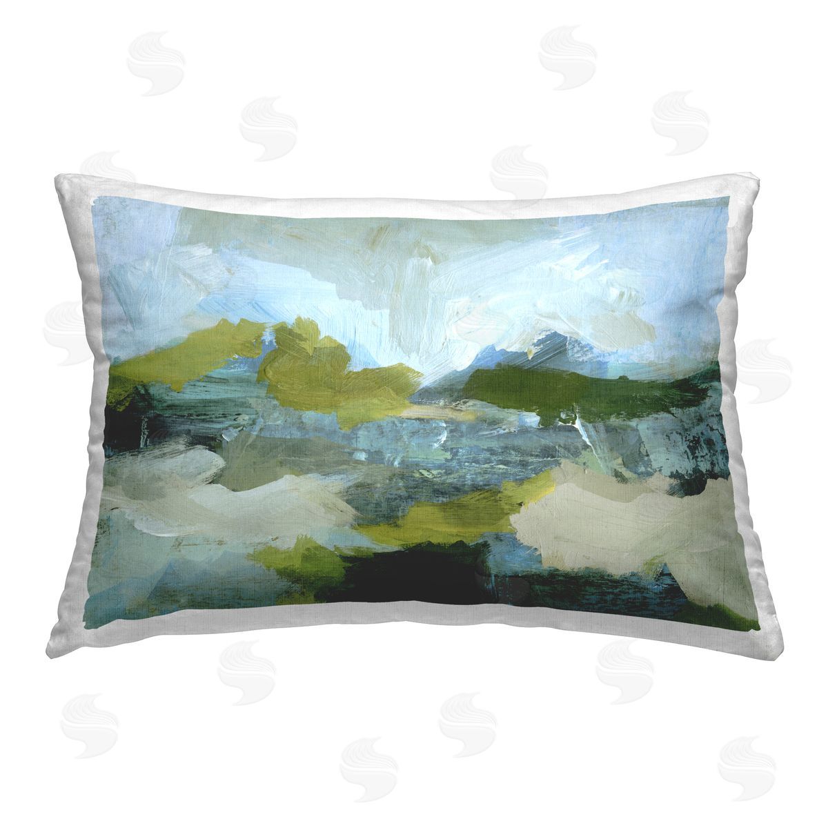 Victoria Barnes Expressive Abstract Scenery Printed Plush Polyester Throw Pillow