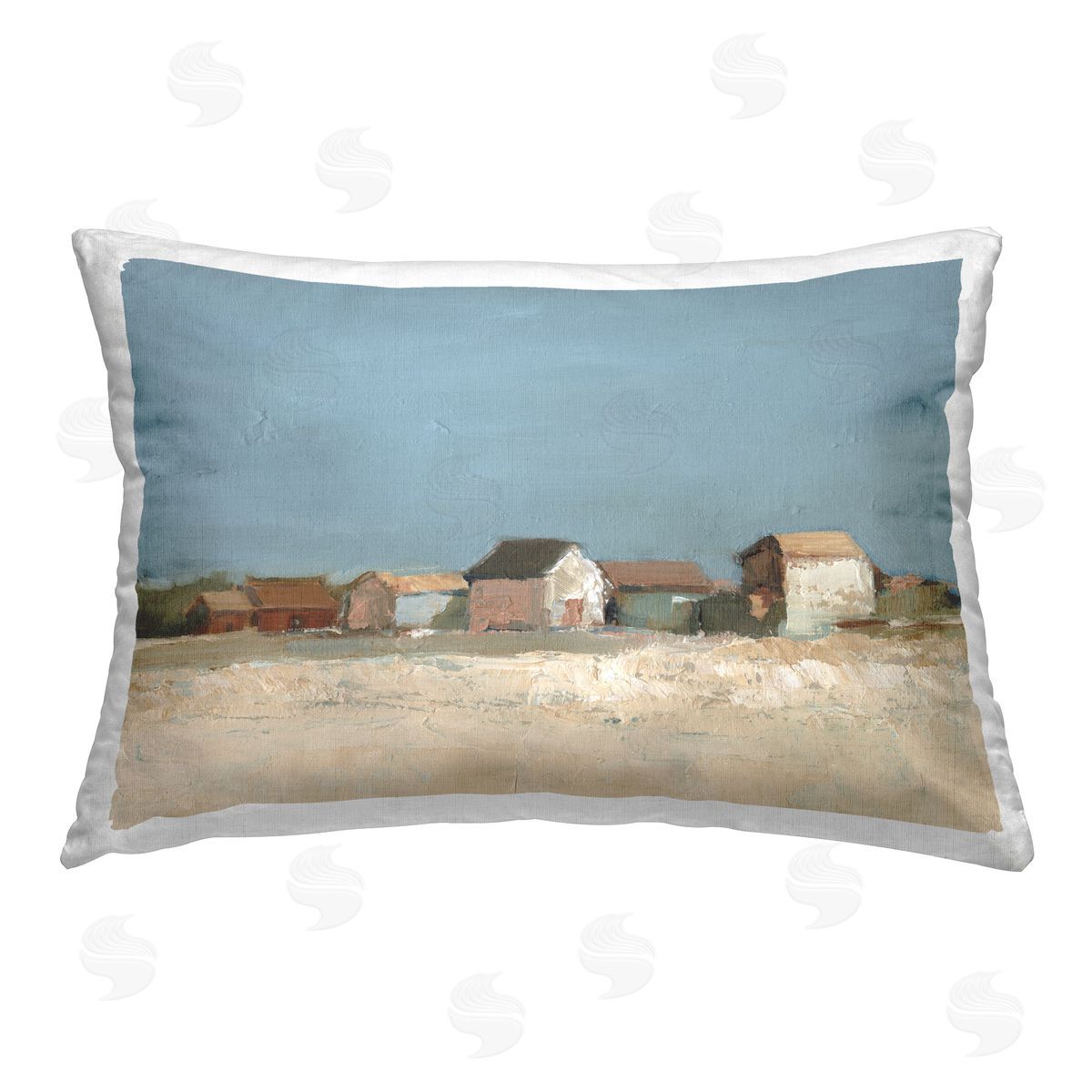 Ethan Harper Neighborhood in Distance Printed Plush Polyester Throw Pillow