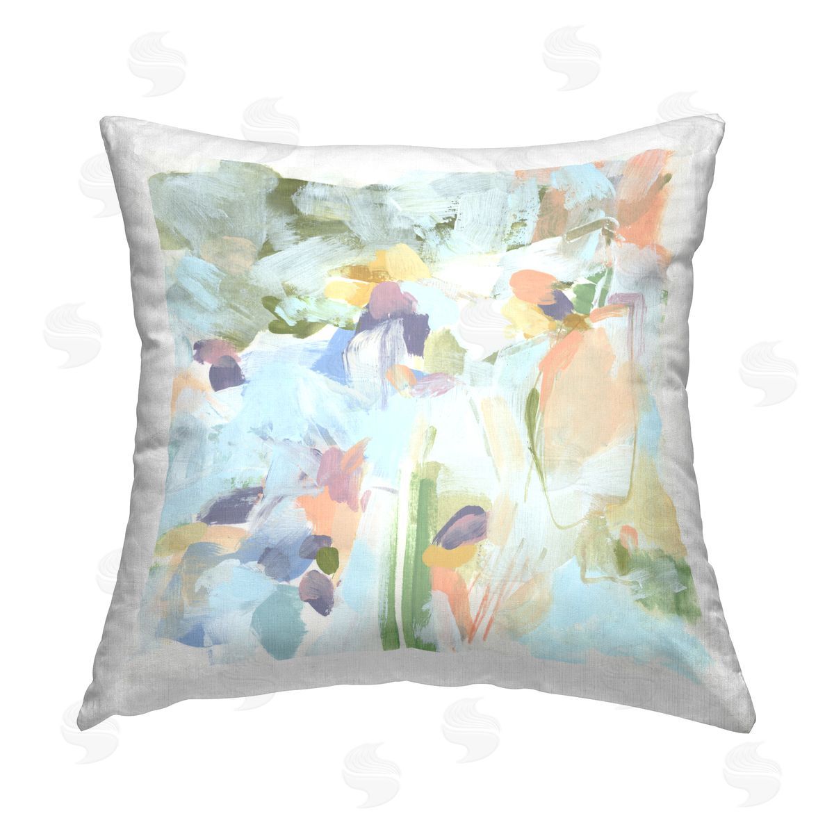 June Erica Vess Chaotic Pastel Arrangement Printed Plush Polyester Throw Pillow
