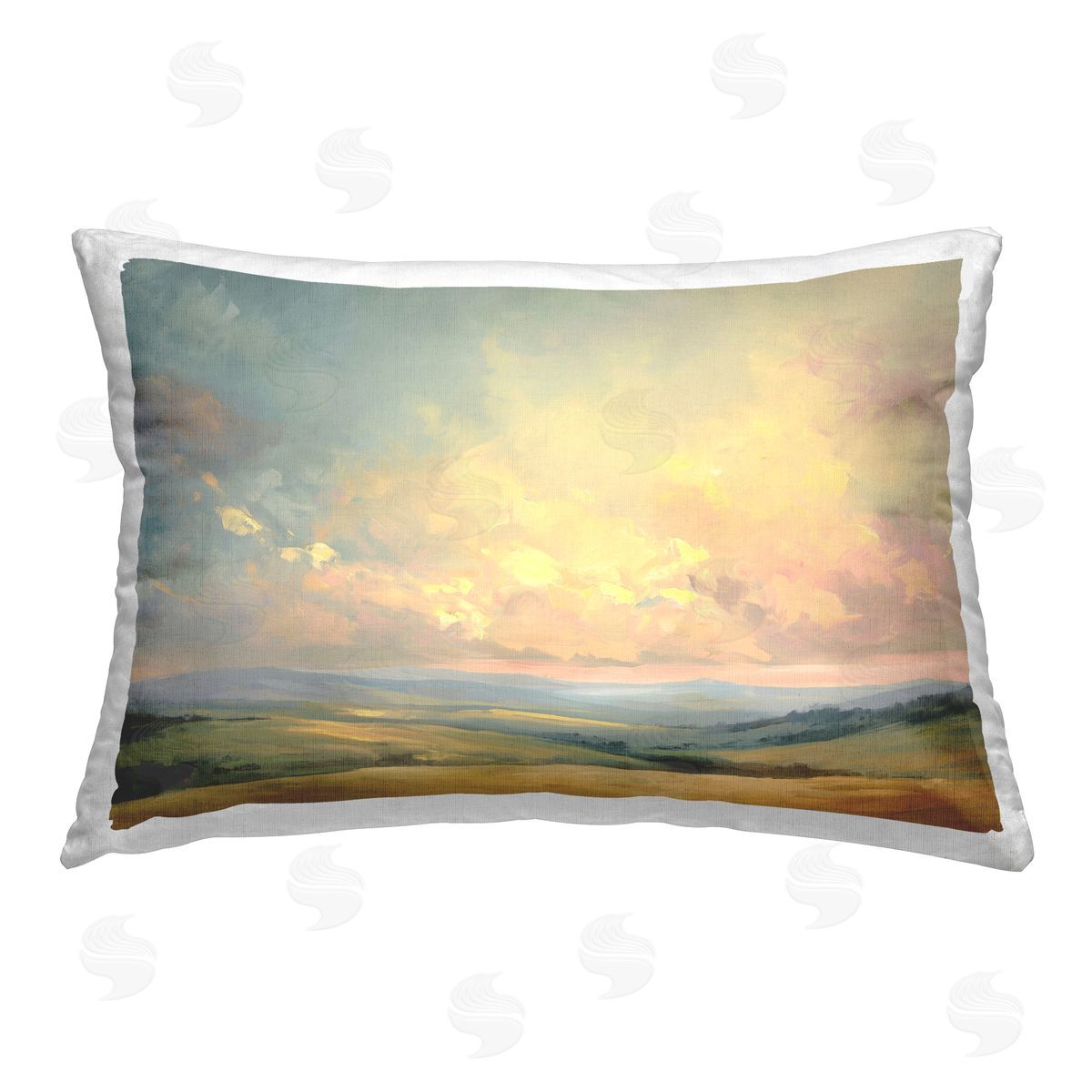 Gina Kelly Tranquil Twilight Fields Printed Plush Polyester Throw Pillow