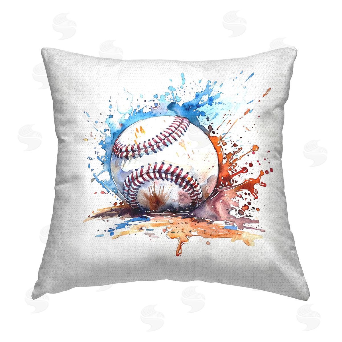 LSR Design Studio Baseball Chromatic Splash Outdoor Quick-Dry Polyester Printed Throw Pillow