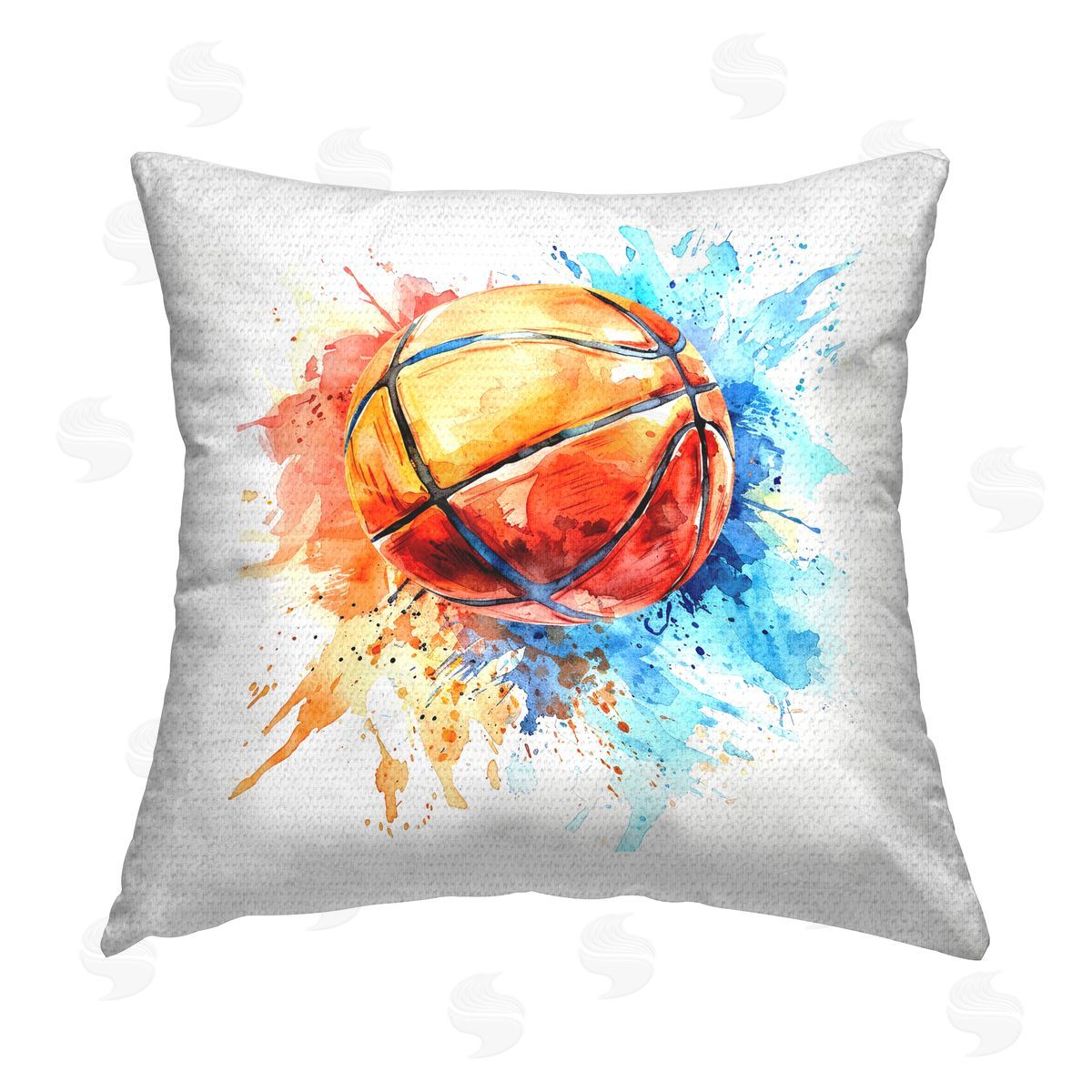LSR Design Studio Basketball Chromatic Splash Outdoor Quick-Dry Polyester Printed Throw Pillow