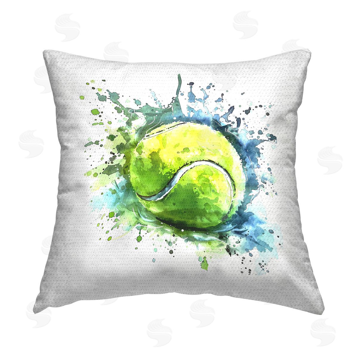LSR Design Studio Tennis Ball Bright Splash Outdoor Quick-Dry Polyester Printed Throw Pillow