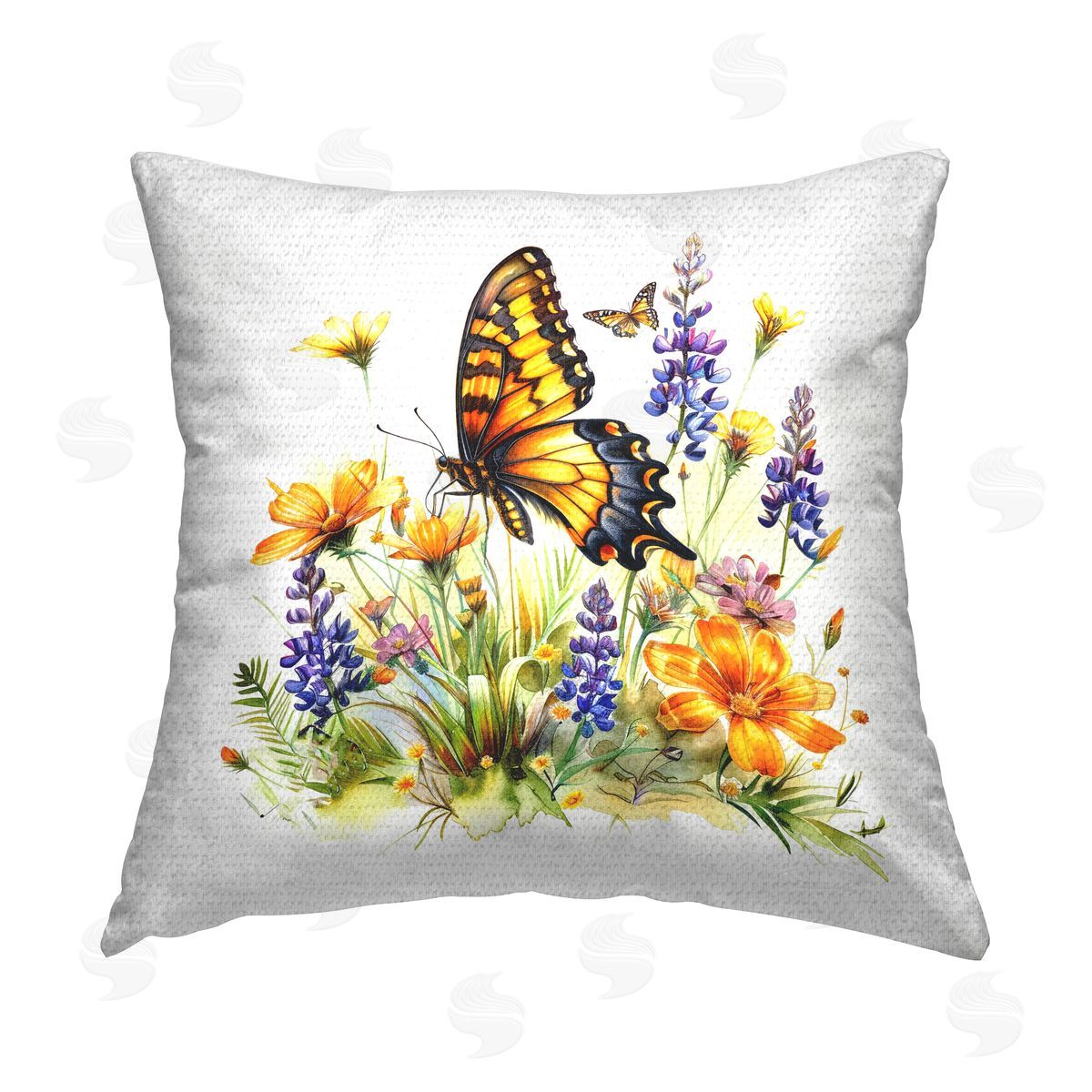 LSR Design Studio Butterfly Wings Garden Outdoor Quick-Dry Polyester Printed Throw Pillow