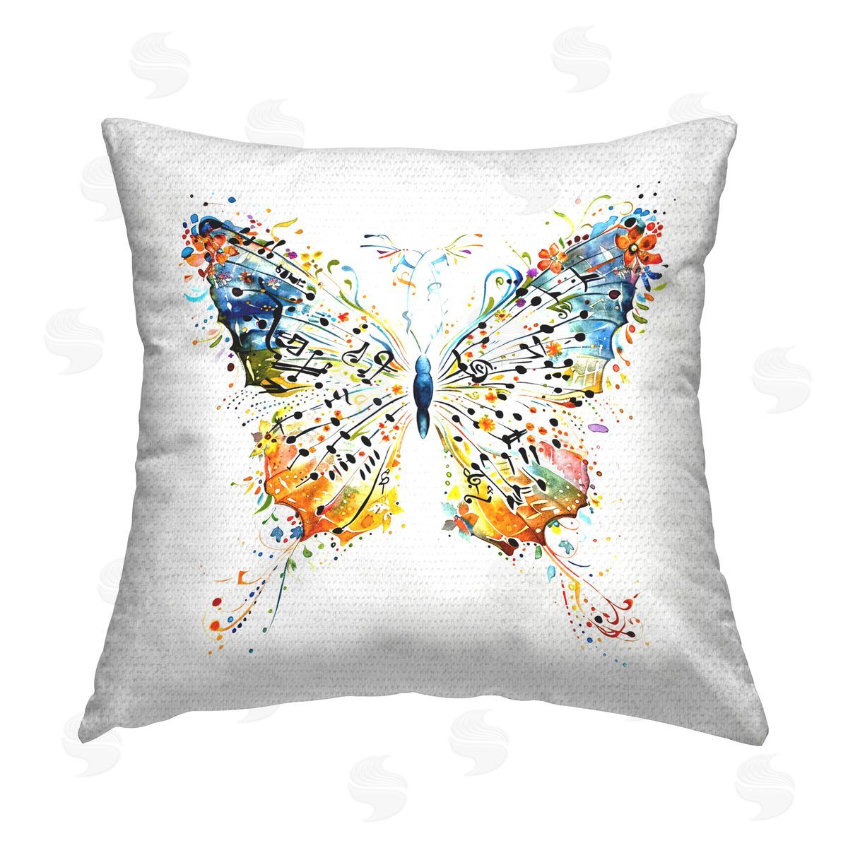 LSR Design Studio Musical Butterfly Wings Outdoor Quick-Dry Polyester Printed Throw Pillow