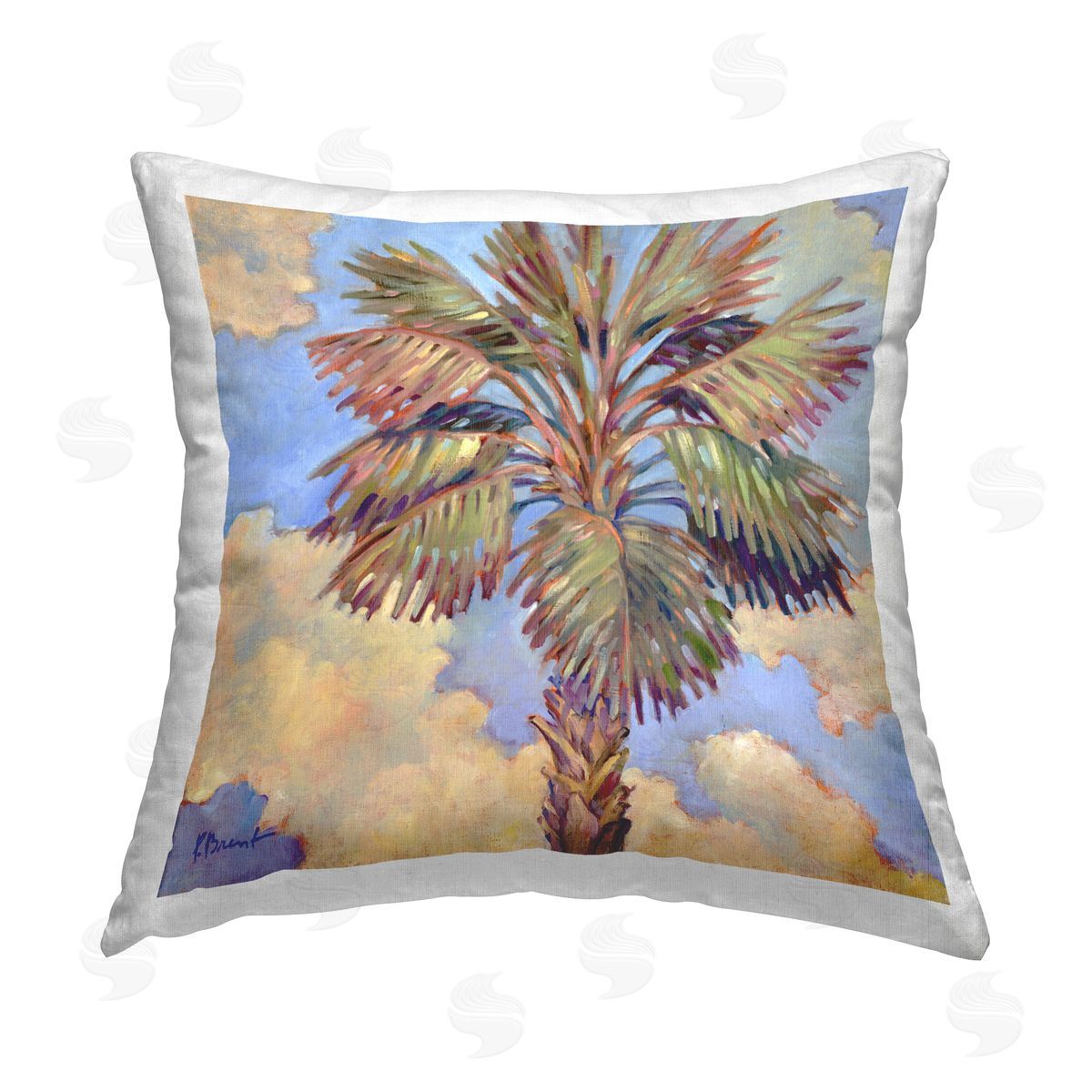 Paul Brent Santa Rosa Palm Printed Plush Polyester Throw Pillow