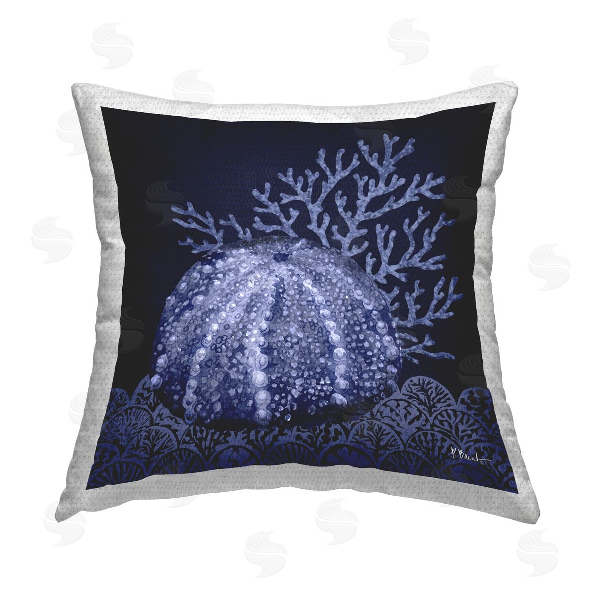 Paul Brent Dark Sea Urchin Outdoor Quick-Dry Polyester Printed Throw Pillow